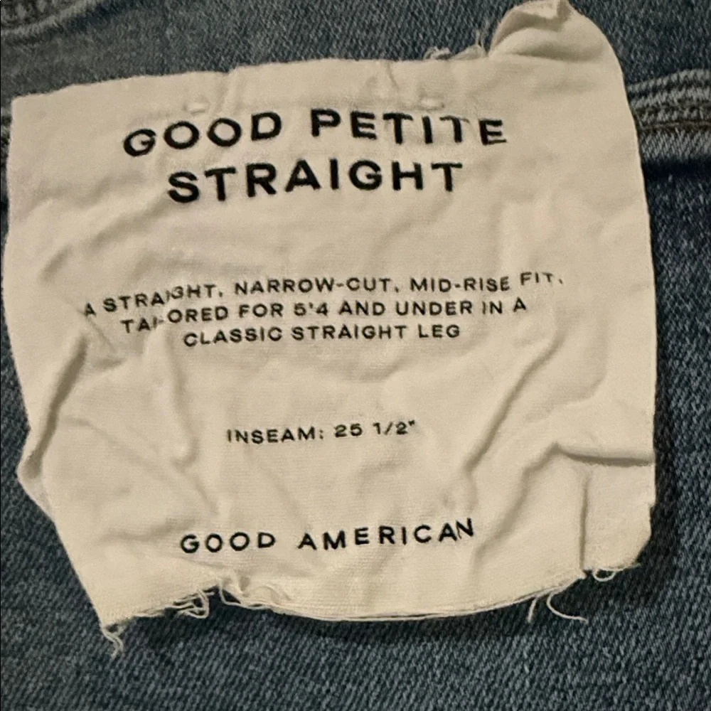 Good American Dark Blue Straight Leg Jeans - Picture 2 of 5